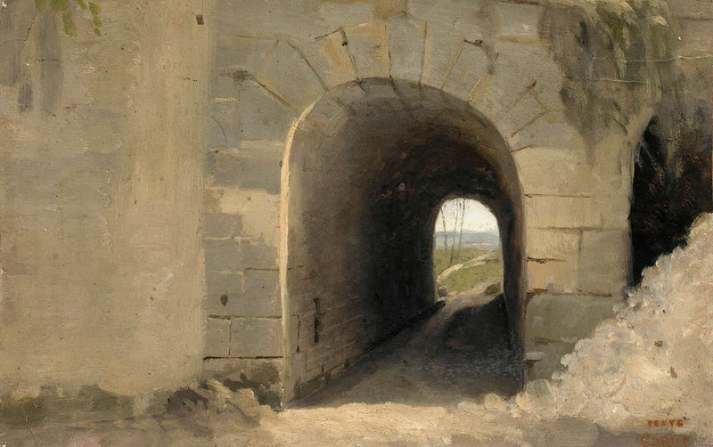 Auteuil Un Passage Voute by Jean Baptiste Camille Corot