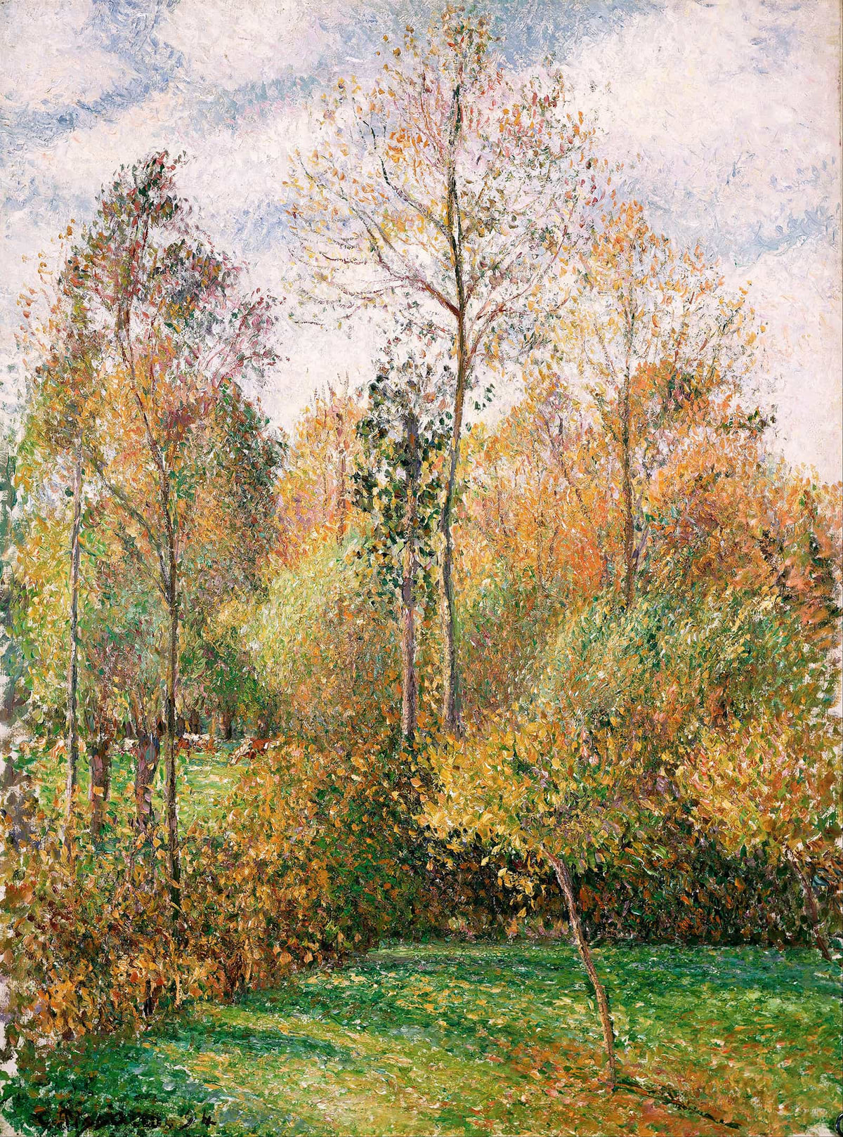 Automne Peupliers Eragny Autumn Poplars Eragny by Camille Pissarro
