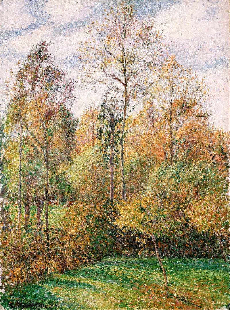 Automne Peupliers Eragny Autumn Poplars Eragny by Camille Pissarro
