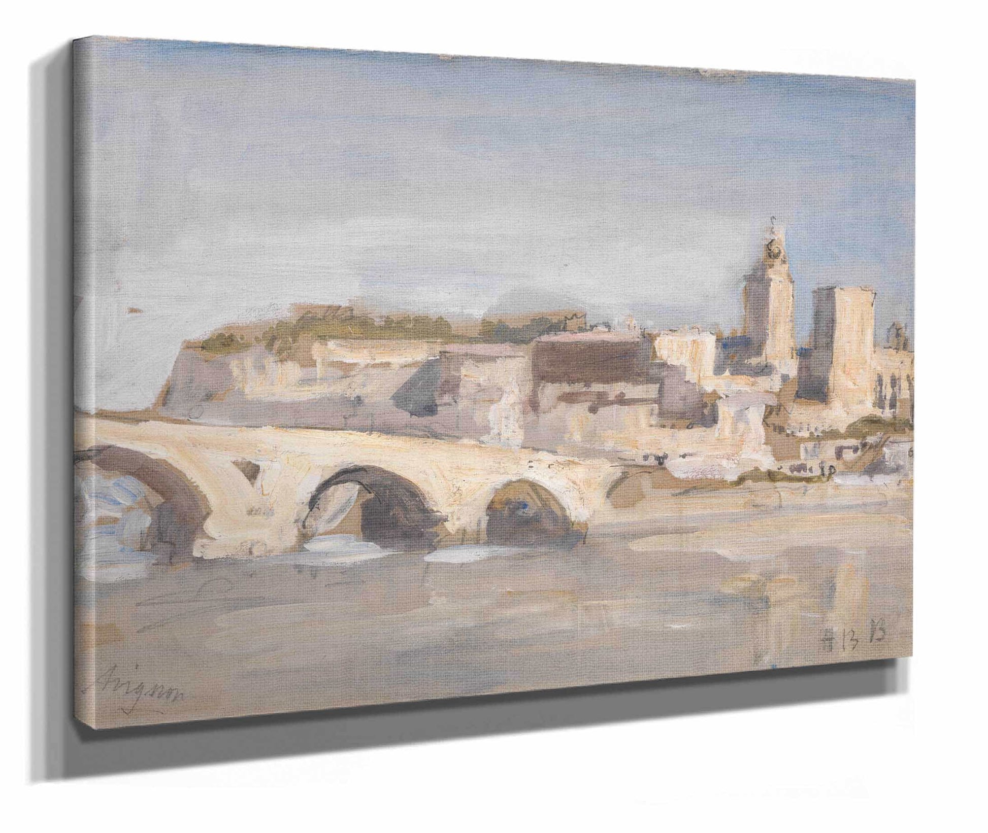 Avignon Bridge Over A River by Hercules Brabazon Brabazon