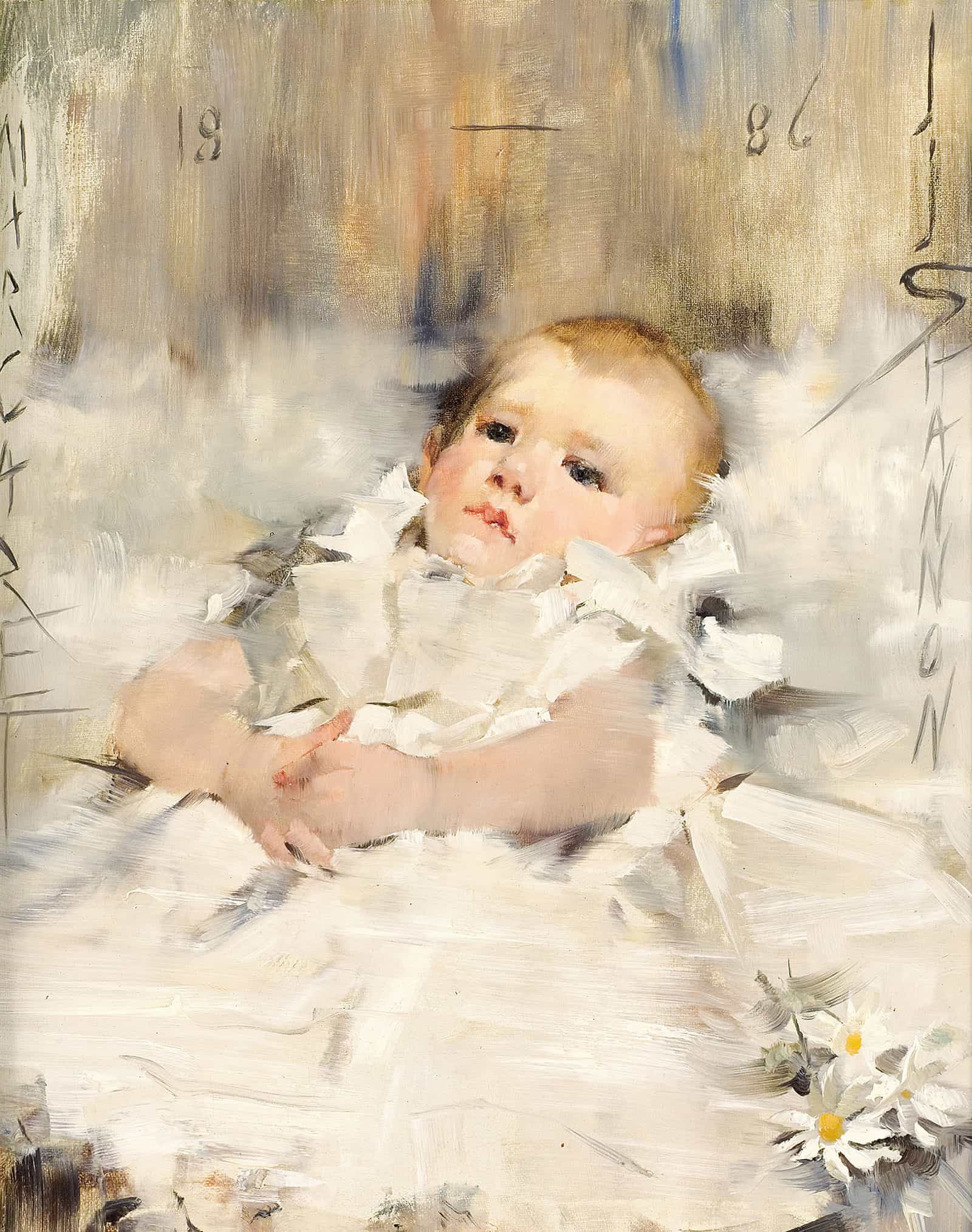 Baby In A Ruffled Dress by James Jebusa Shannon