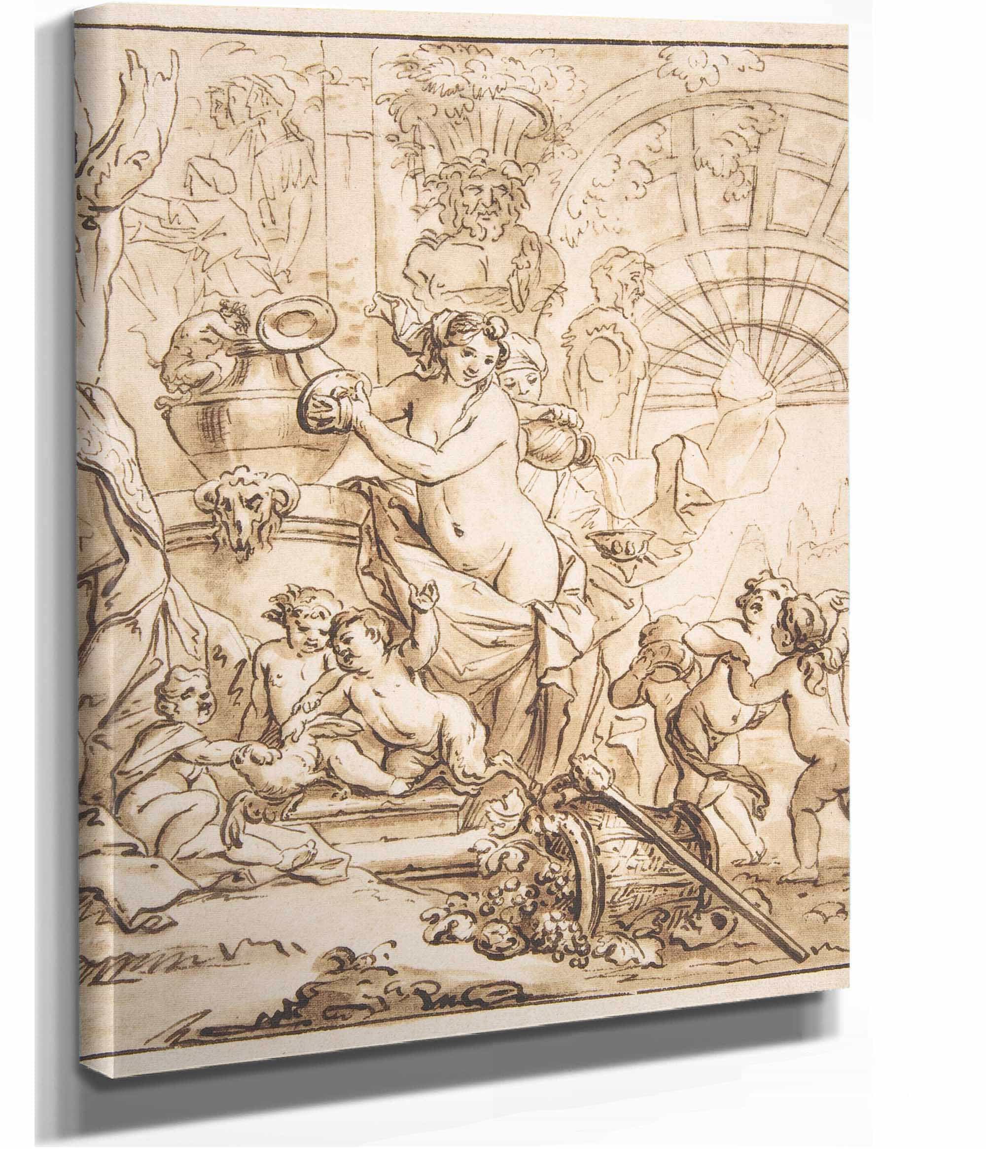 Bacchanalian Scene With Nymphs And Putti by Gerard De Lairesse