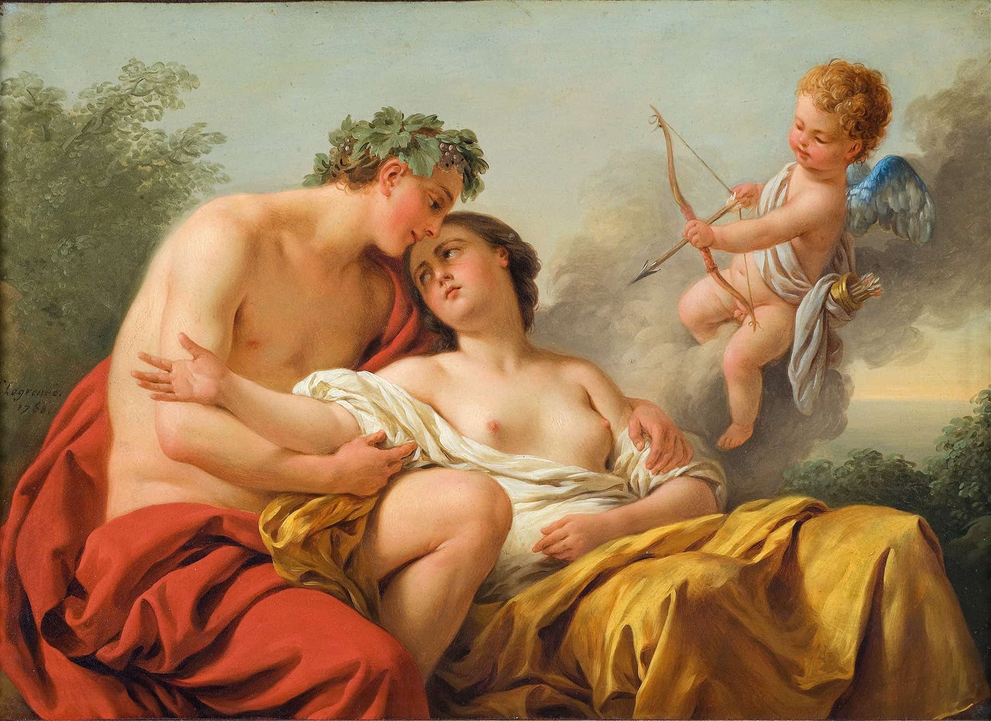 Bacchus And Ariadne by Louis Jean Francois Lagrenee
