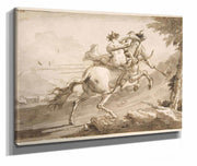 Back View Of A Centaur Abducting A Satyress  by Giovanni Domenico Tiepolo