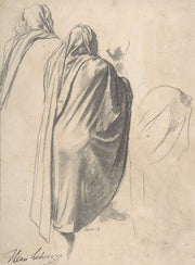 Back View Of A Male Figure Wearing A Cloak by Henri Lehmann