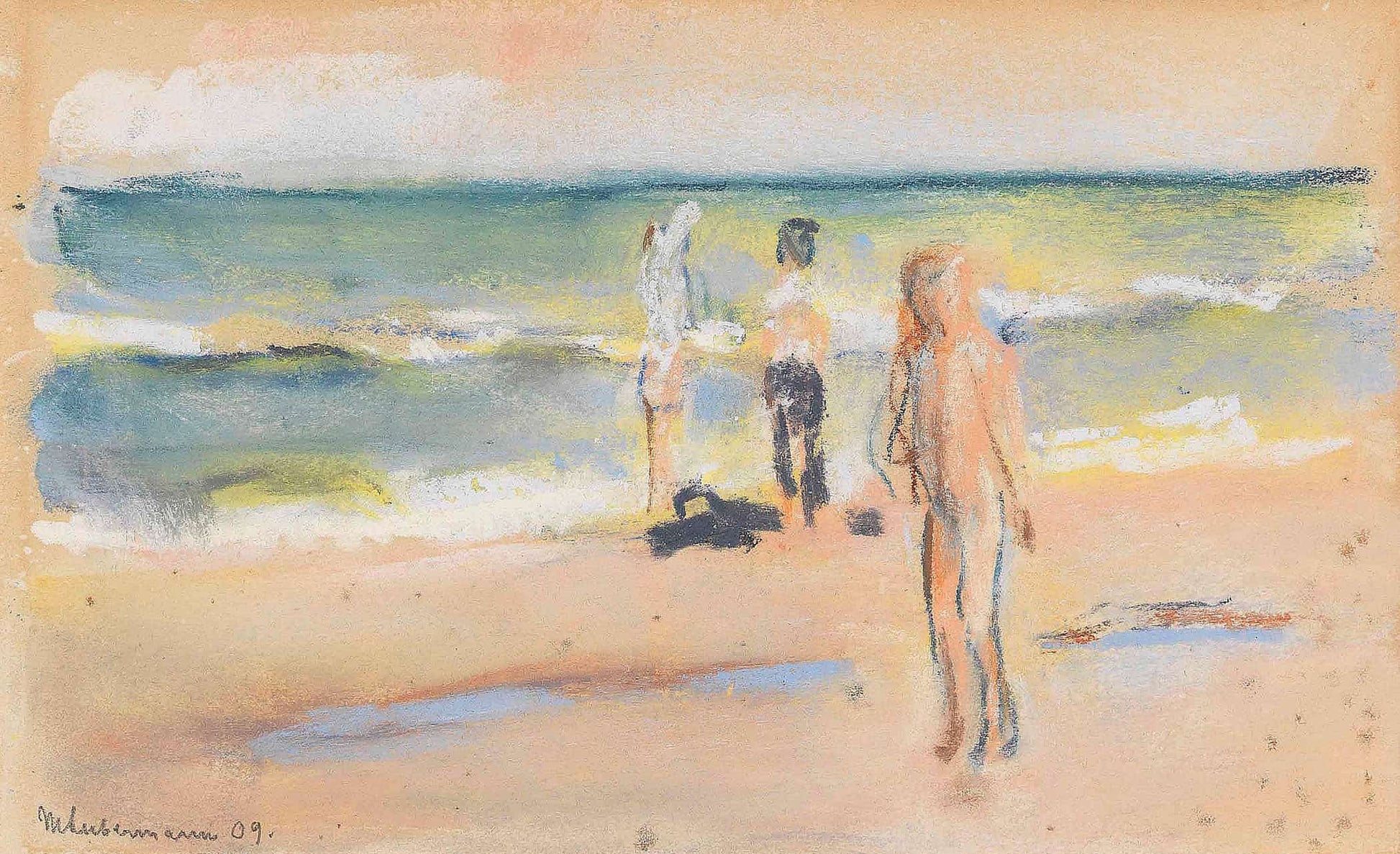 Badende Am Strand by Max Liebermann