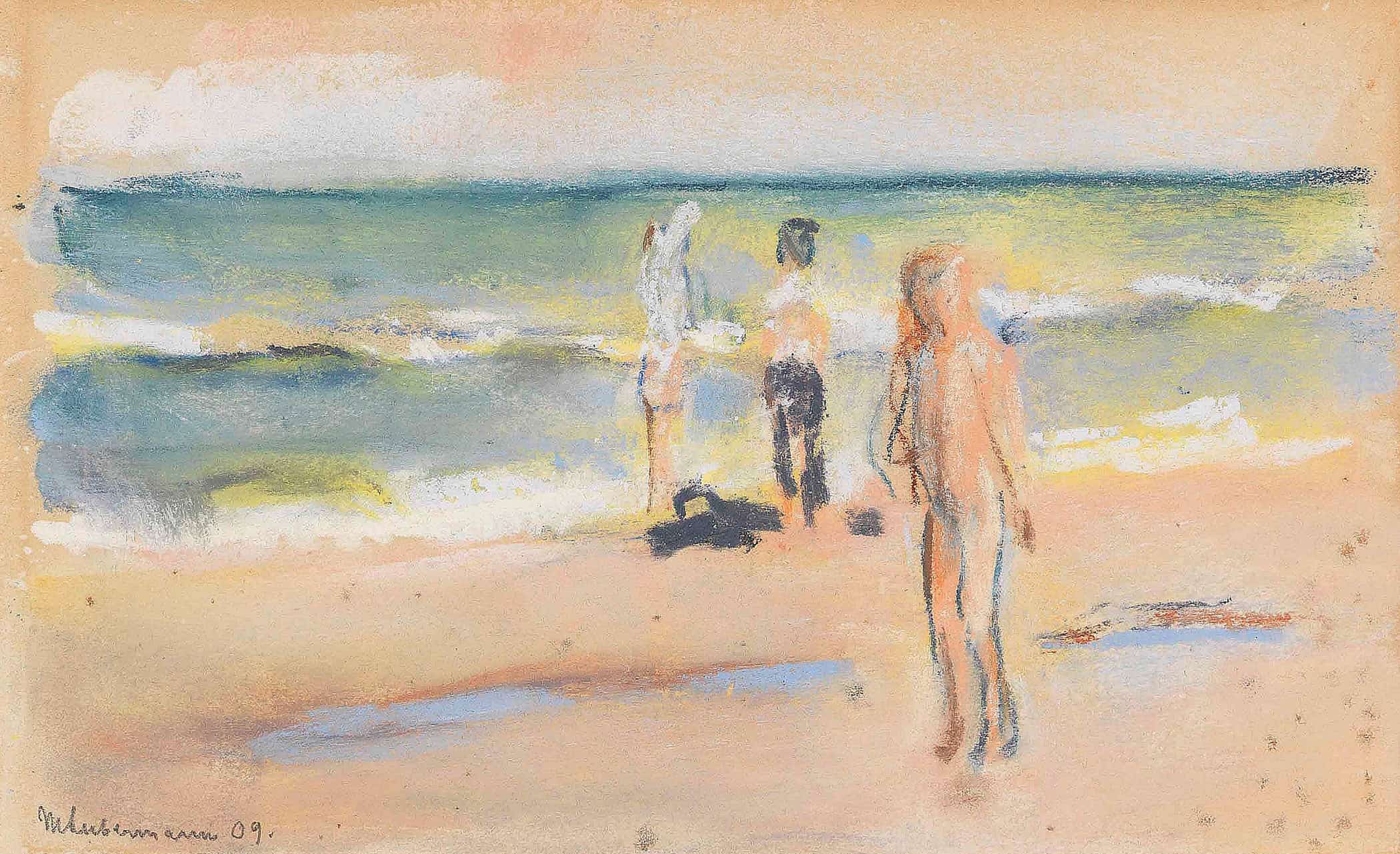 Badende Am Strand by Max Liebermann