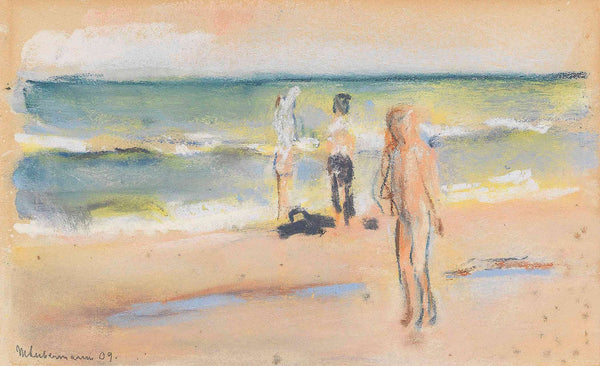 Badende Am Strand by Max Liebermann