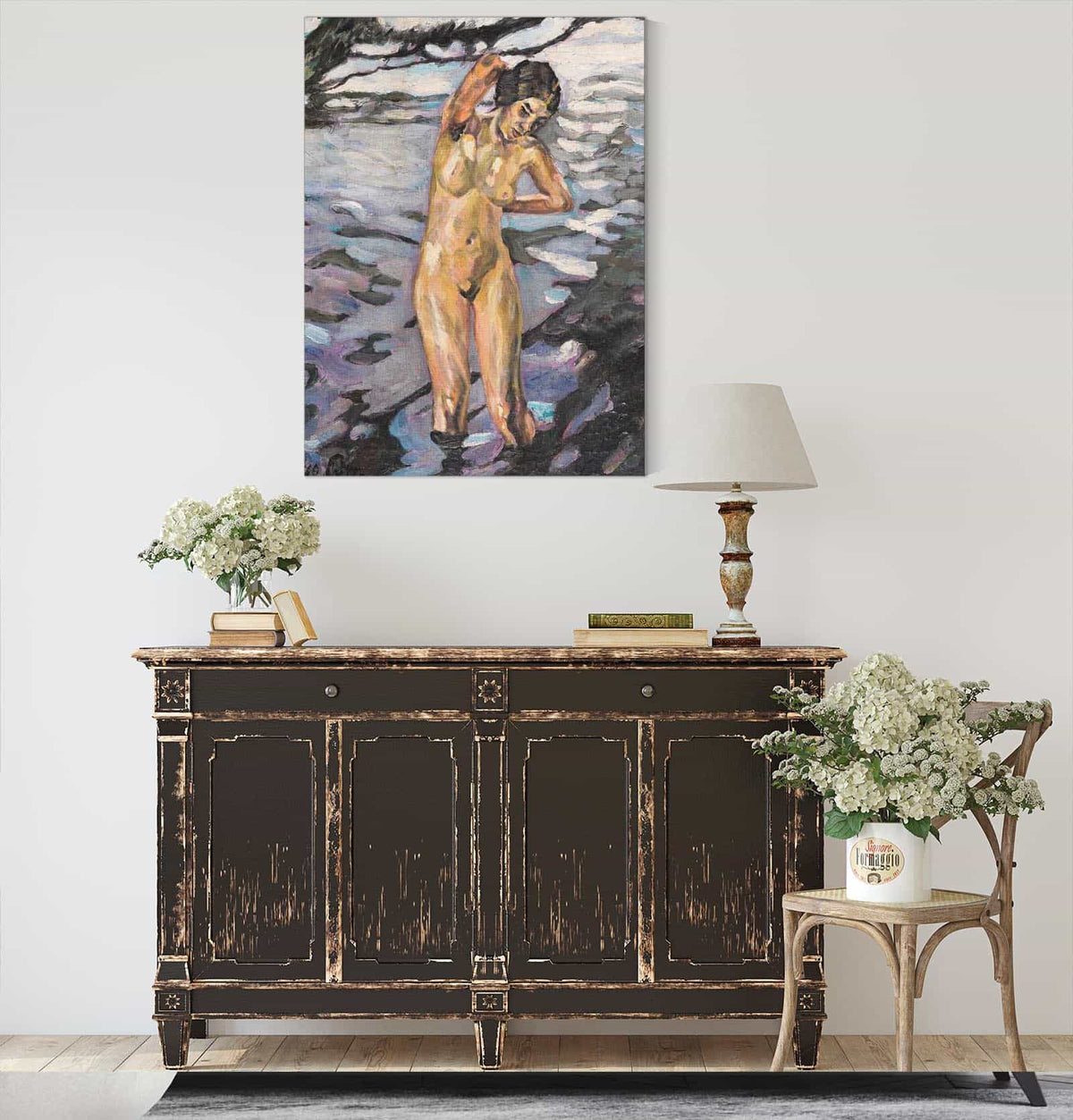 Badende Stehender Weiblicher Akt by Leo Putz