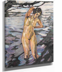 Badende Stehender Weiblicher Akt by Leo Putz