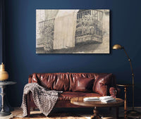 Balcony With Flowers And Curtain by Santiago Rusinol