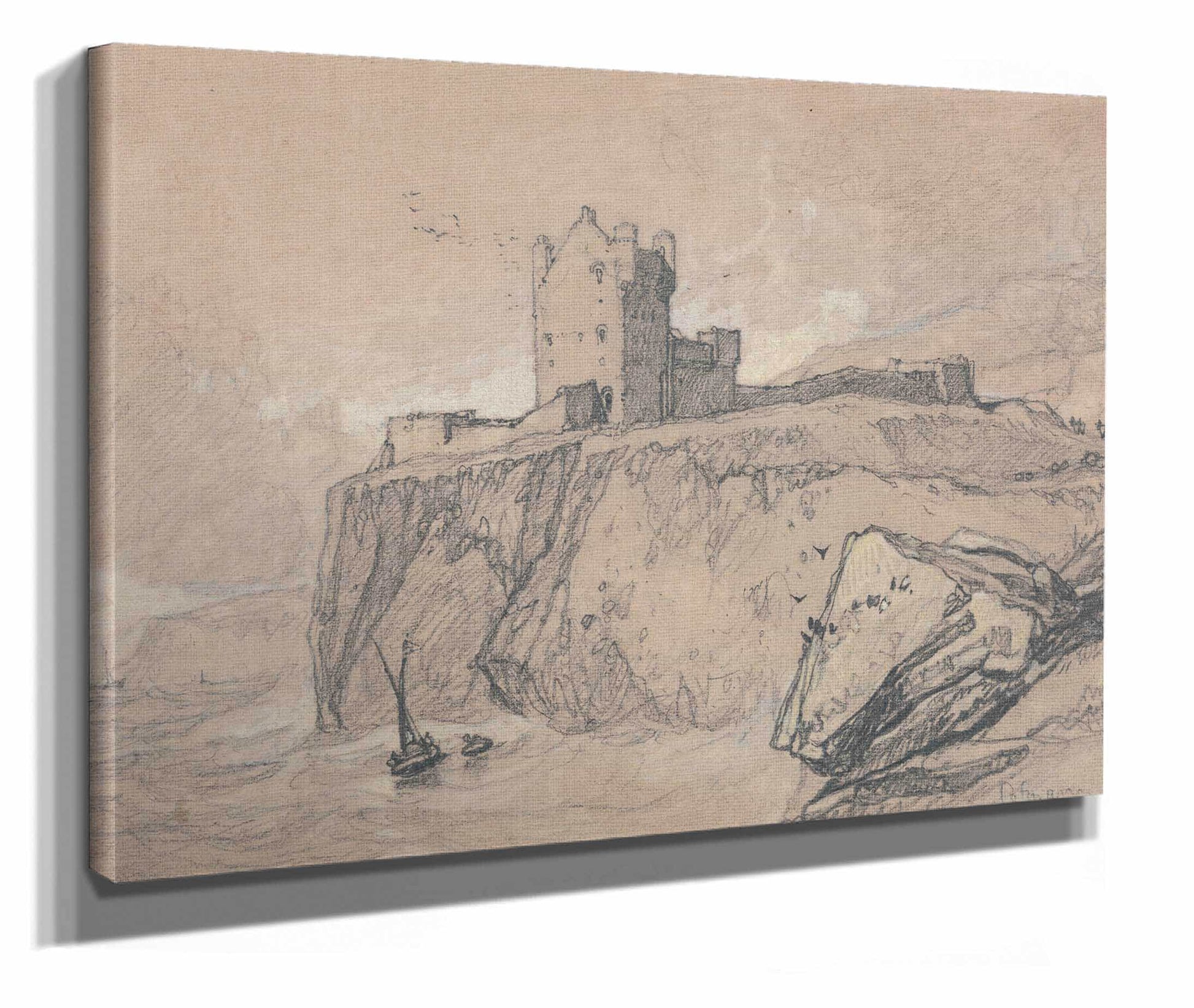 Bamborough Castle Northumberland by John Sell Cotman
