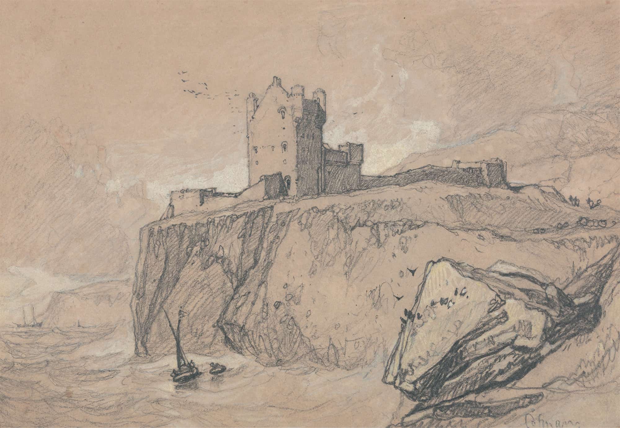 Bamborough Castle Northumberland by John Sell Cotman