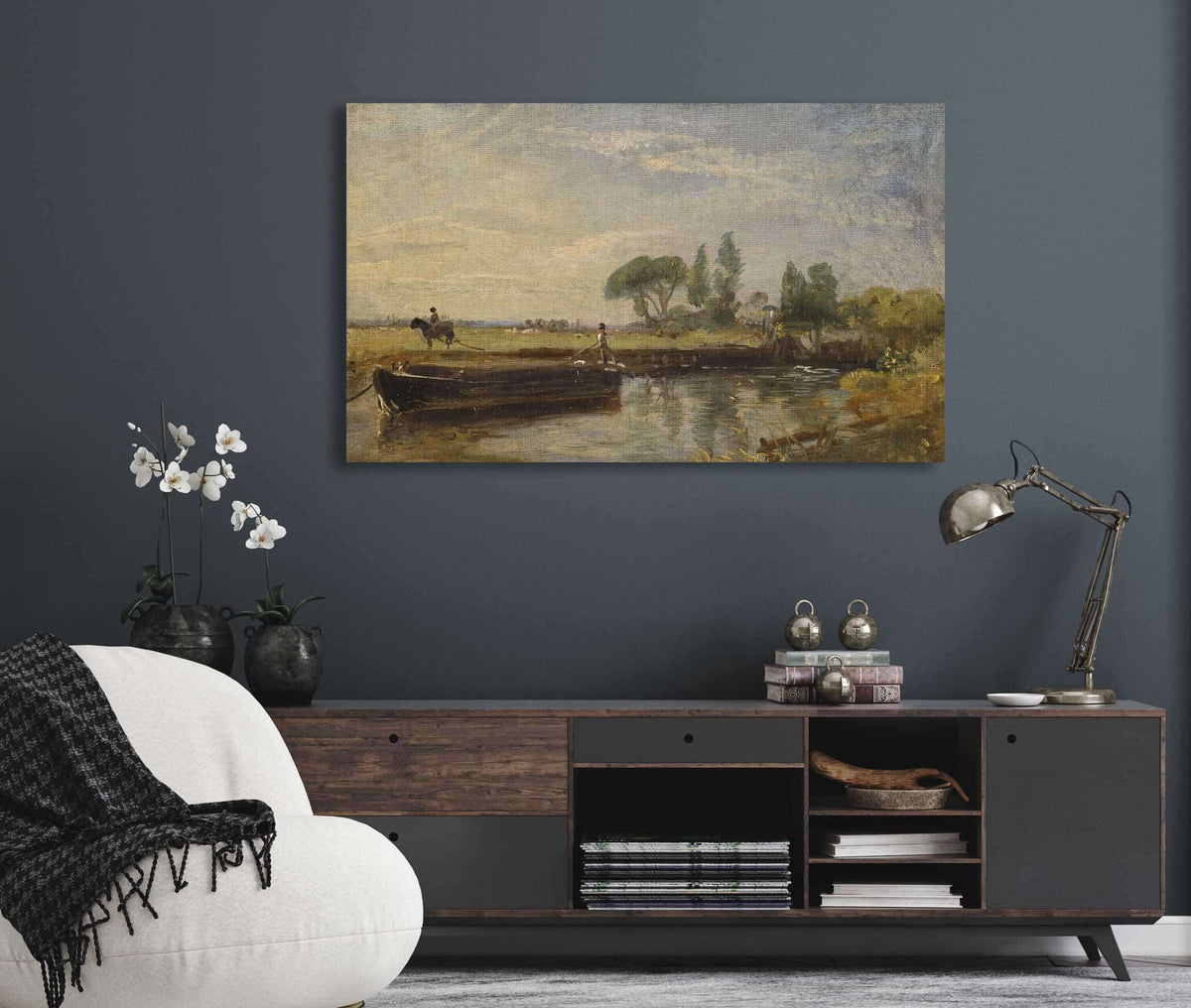 Barge Below Flatford Lock by John Constable