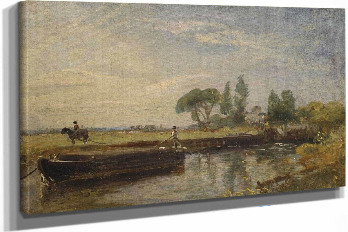 Barge Below Flatford Lock by John Constable
