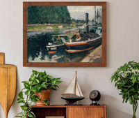 Barges At Pontoise by Camille Pissarro