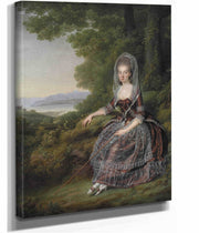 Baroness Matilda Guiguer De Prangins In Her Park At The Lake Of Geneva by Jens Juel