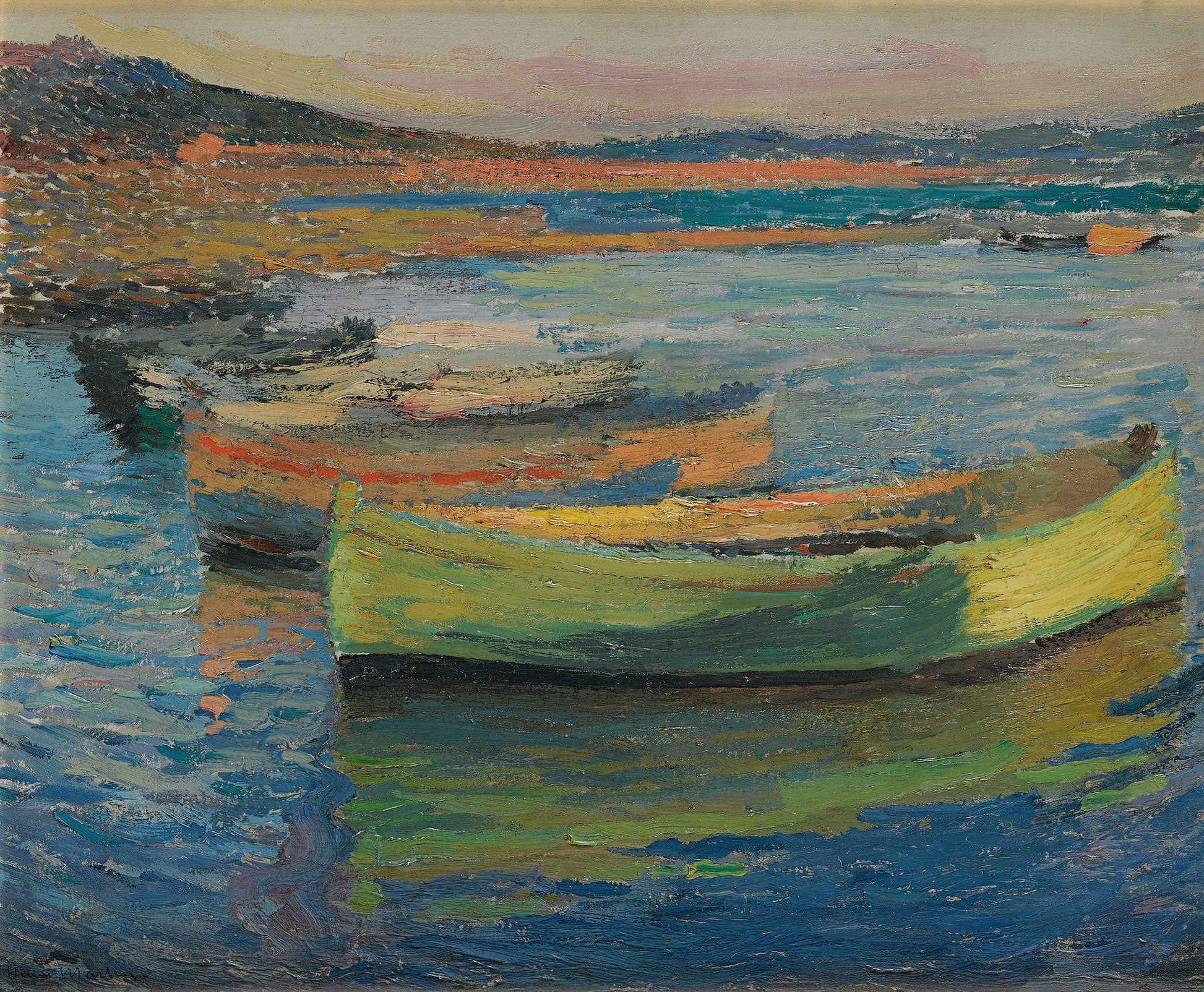 Barques Aux Environs De Collioure by Henri Martin