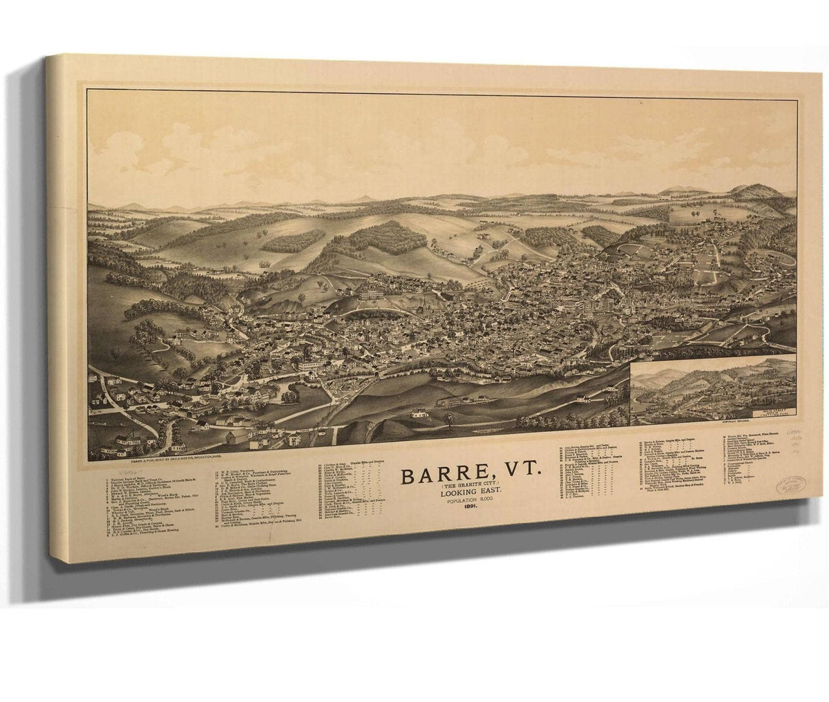 Barre Vt (The Granite City) 1891  State Of Vermont