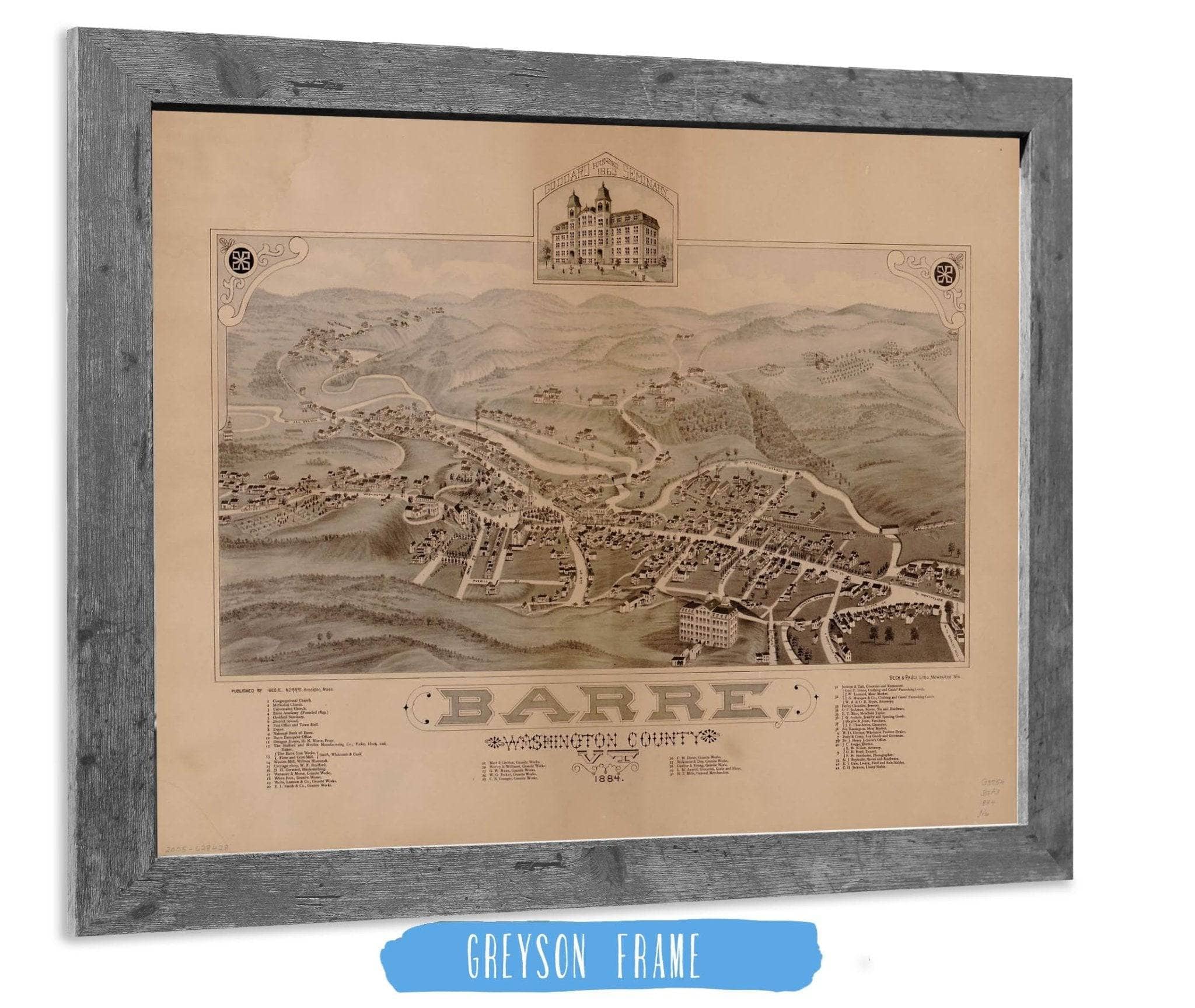 Barre Washington County Vt 1884 State of Vermont