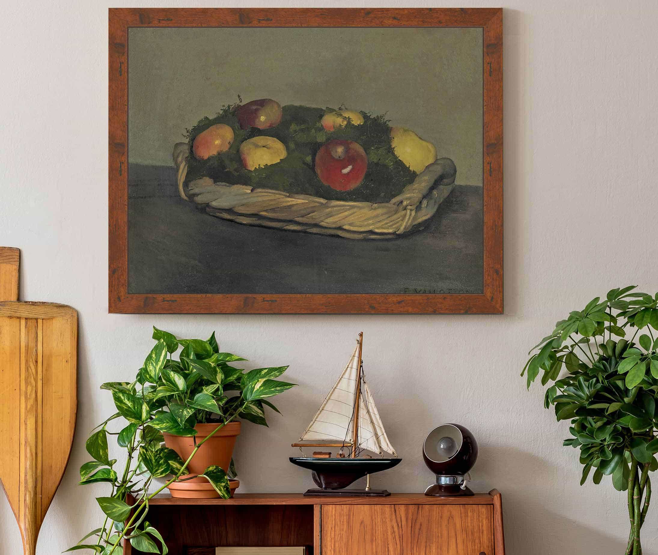 Basket With Red And Yellow Apples by Felix Vallotton