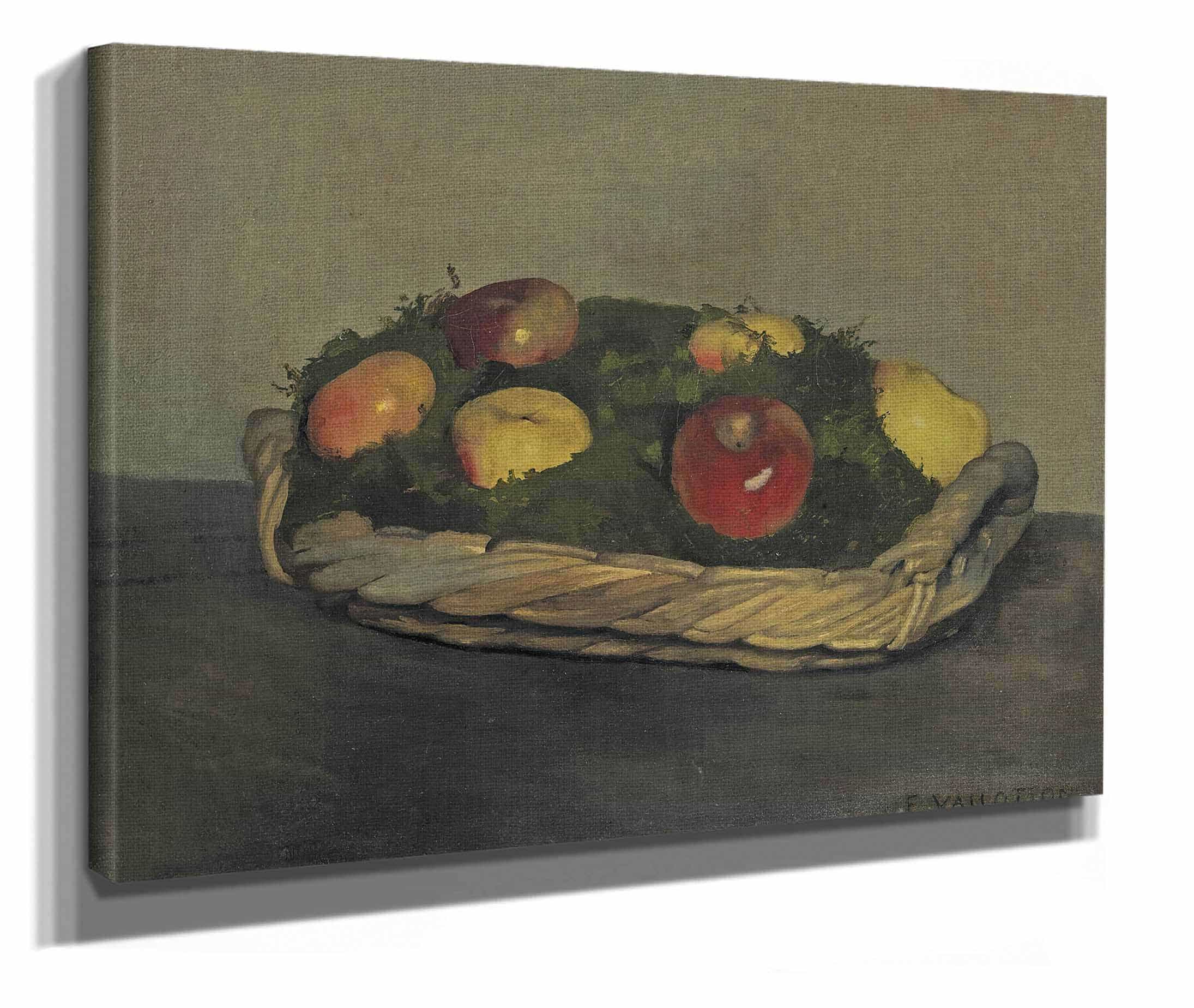 Basket With Red And Yellow Apples by Felix Vallotton