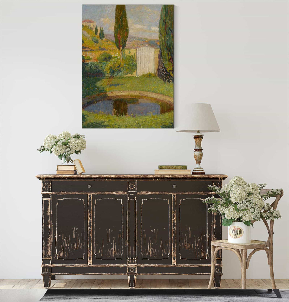 Bassin Ouest Du Parc De Marquayrol Avec Vue Sur Latelier Dhenri Martin by Henri Martin