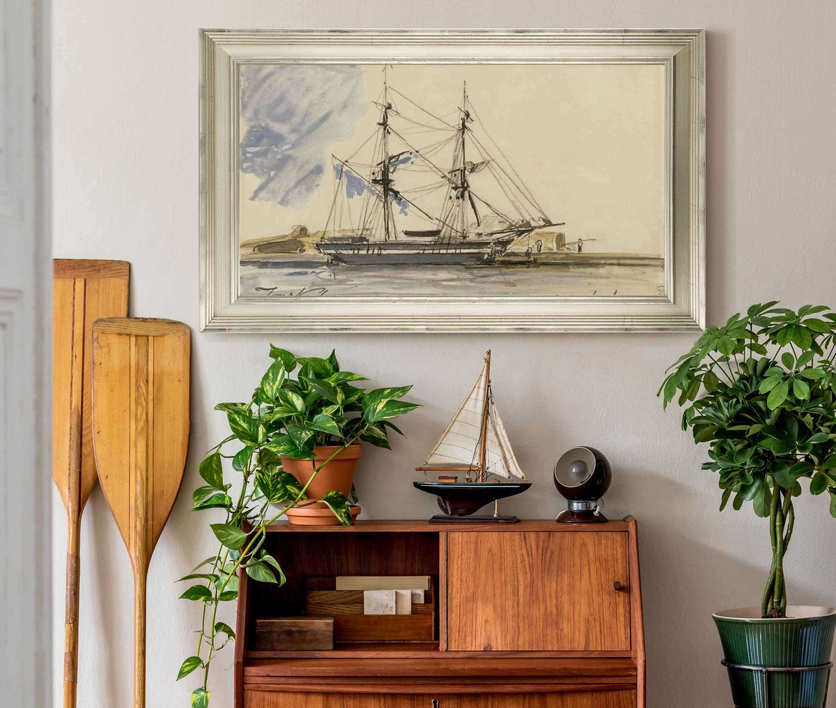 Bateau A Voile Accoste by Johan Barthold Jongkind