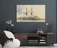 Bateau A Voile Accoste by Johan Barthold Jongkind