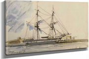 Bateau A Voile Accoste by Johan Barthold Jongkind