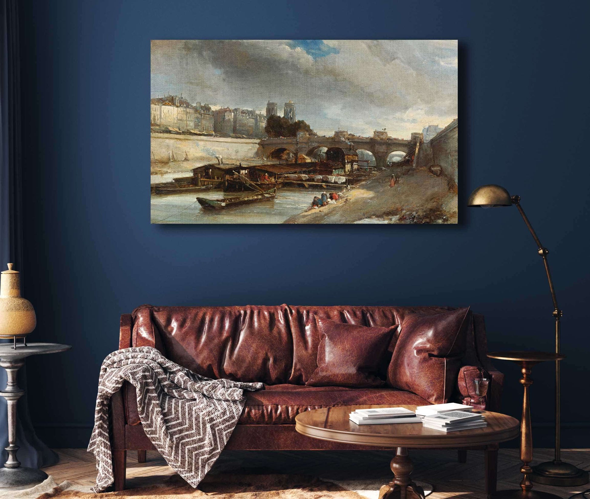 Bateau Lavoir Pres Du Pont Neuf Paris by Johan Barthold Jongkind