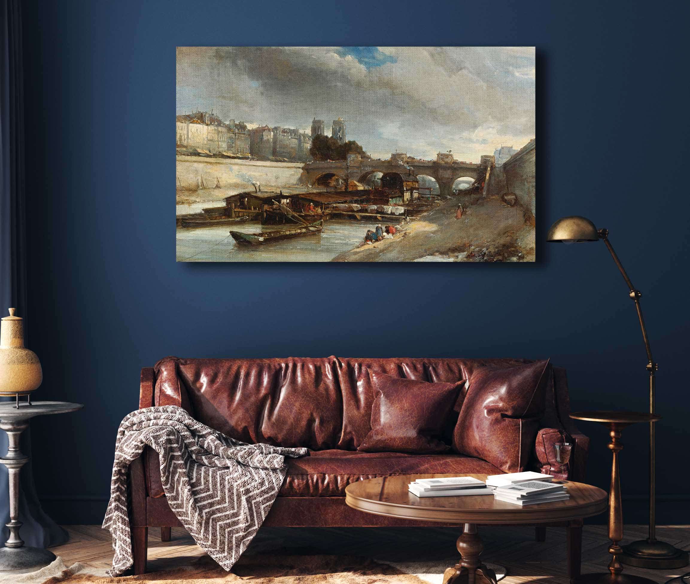 Bateau Lavoir Pres Du Pont Neuf Paris by Johan Barthold Jongkind
