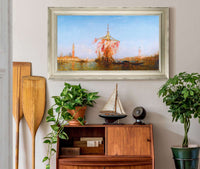 Bateau Pavoise Sur Le Bassin Venise by Felix Ziem