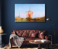 Bateau Pavoise Sur Le Bassin Venise by Felix Ziem