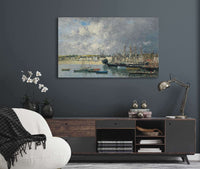 Bateaux A Lancre Dans Le Port Portrieux by Eugene Boudin