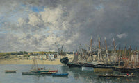 Bateaux A Lancre Dans Le Port Portrieux by Eugene Boudin