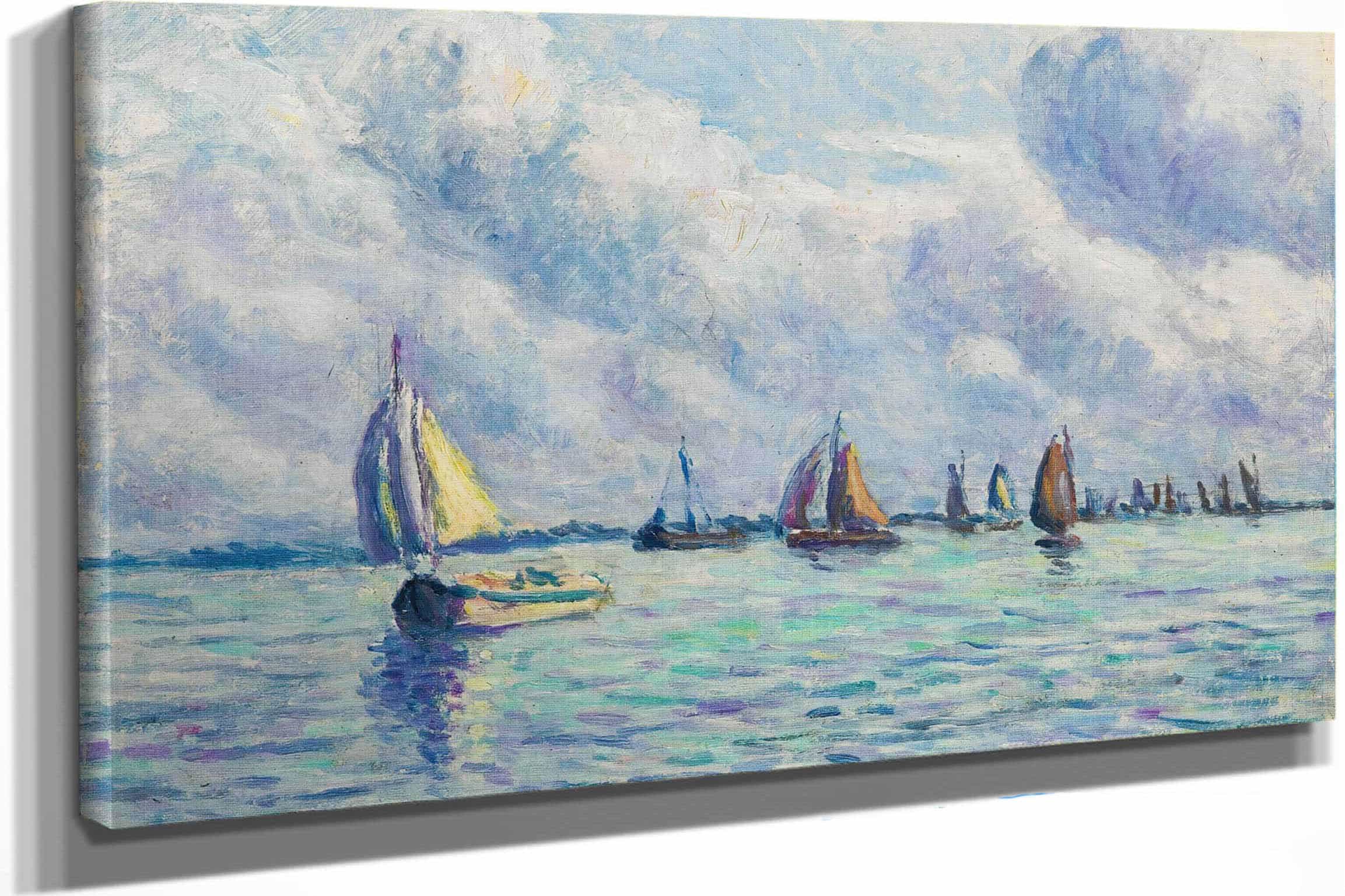 Bateaux Sur La Meuse A Rotterdam by Maximilien Luce