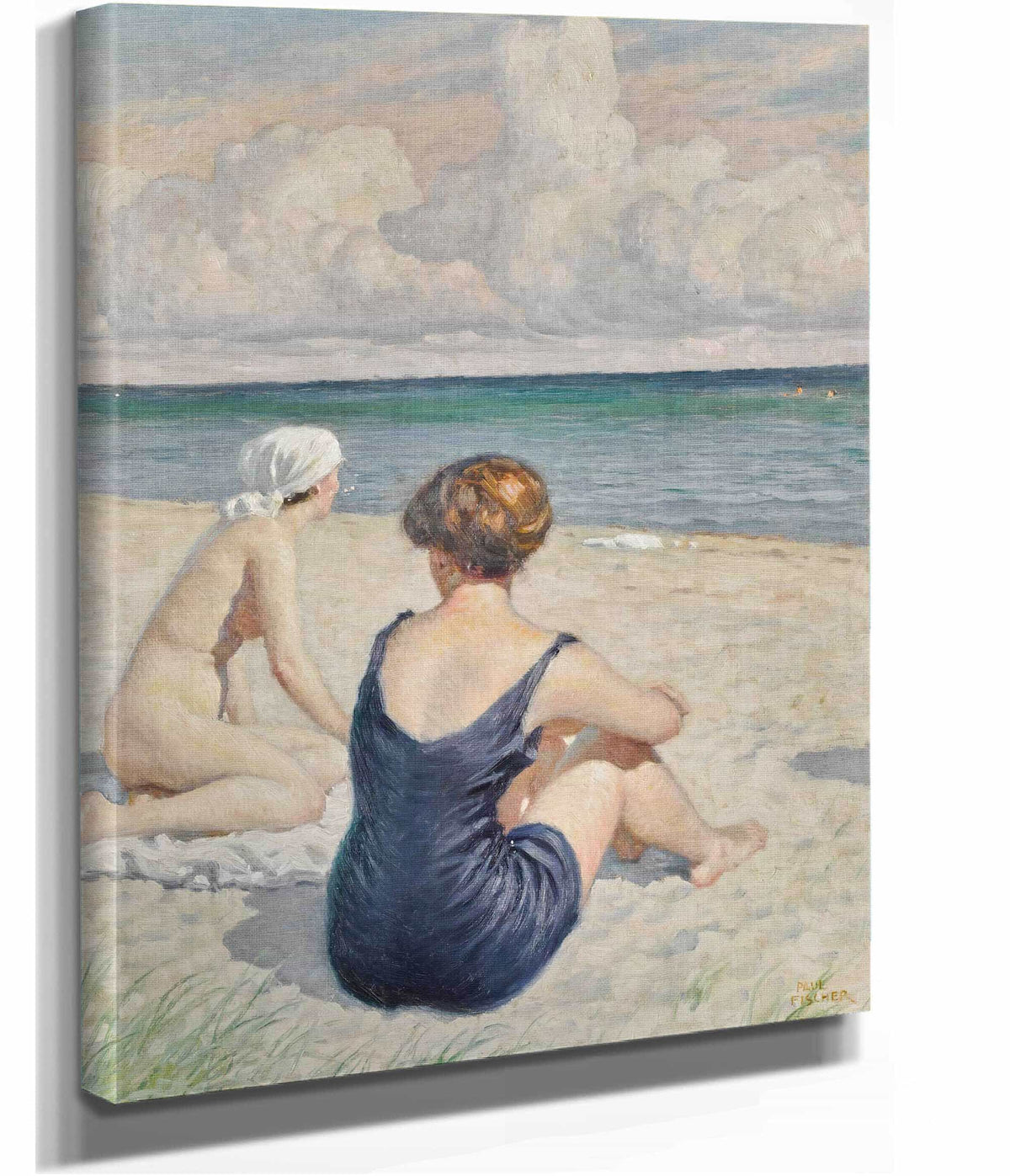 Bathers On The Beach Falsterbo by Paul Fischer