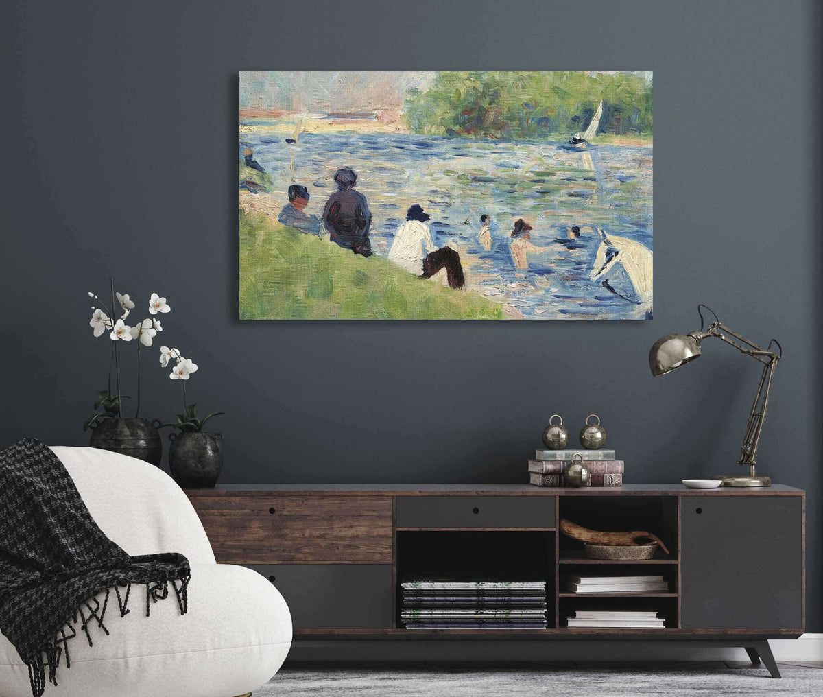 Bathers Study For Bathers At Asnieres  by Georges Seurat