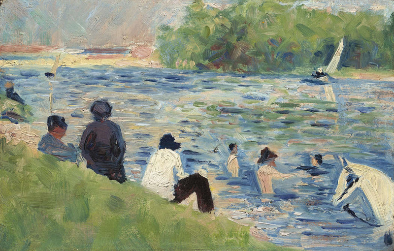 Bathers Study For Bathers At Asnieres  by Georges Seurat
