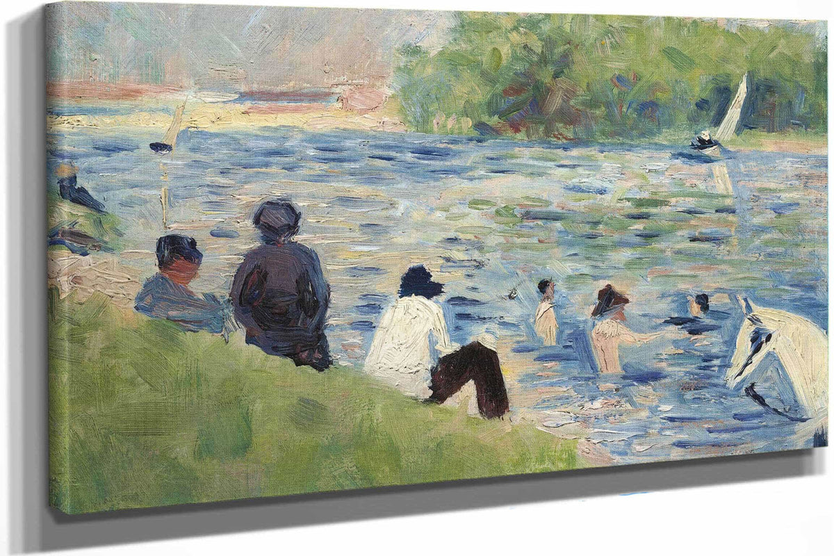 Bathers Study For Bathers At Asnieres  by Georges Seurat