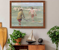 Bathing Boys With Crab Fisherman by Max Liebermann