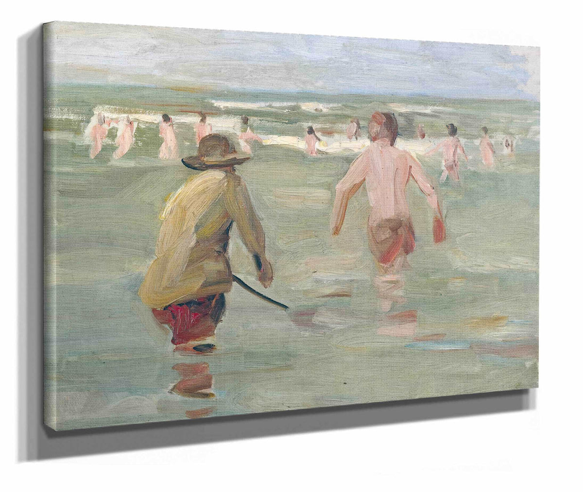 Bathing Boys With Crab Fisherman by Max Liebermann
