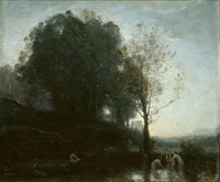 Bathing Nymphs And Child by Jean Baptiste Camille Corot