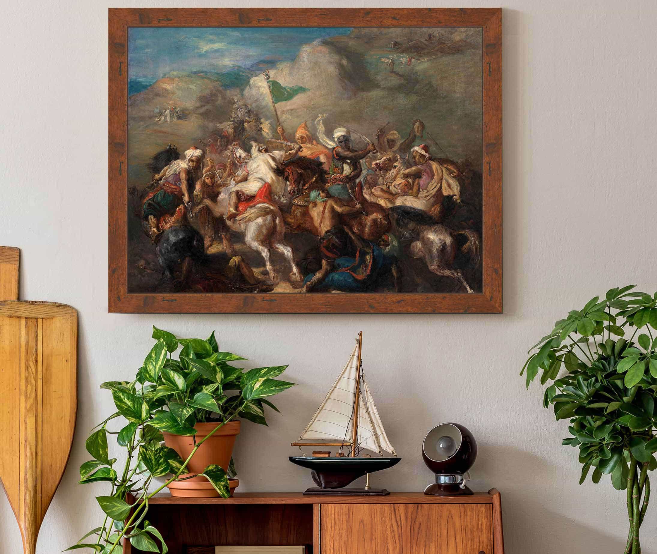 Battle Of Arab Horsemen Around A Standard by Theodore Chasseriau