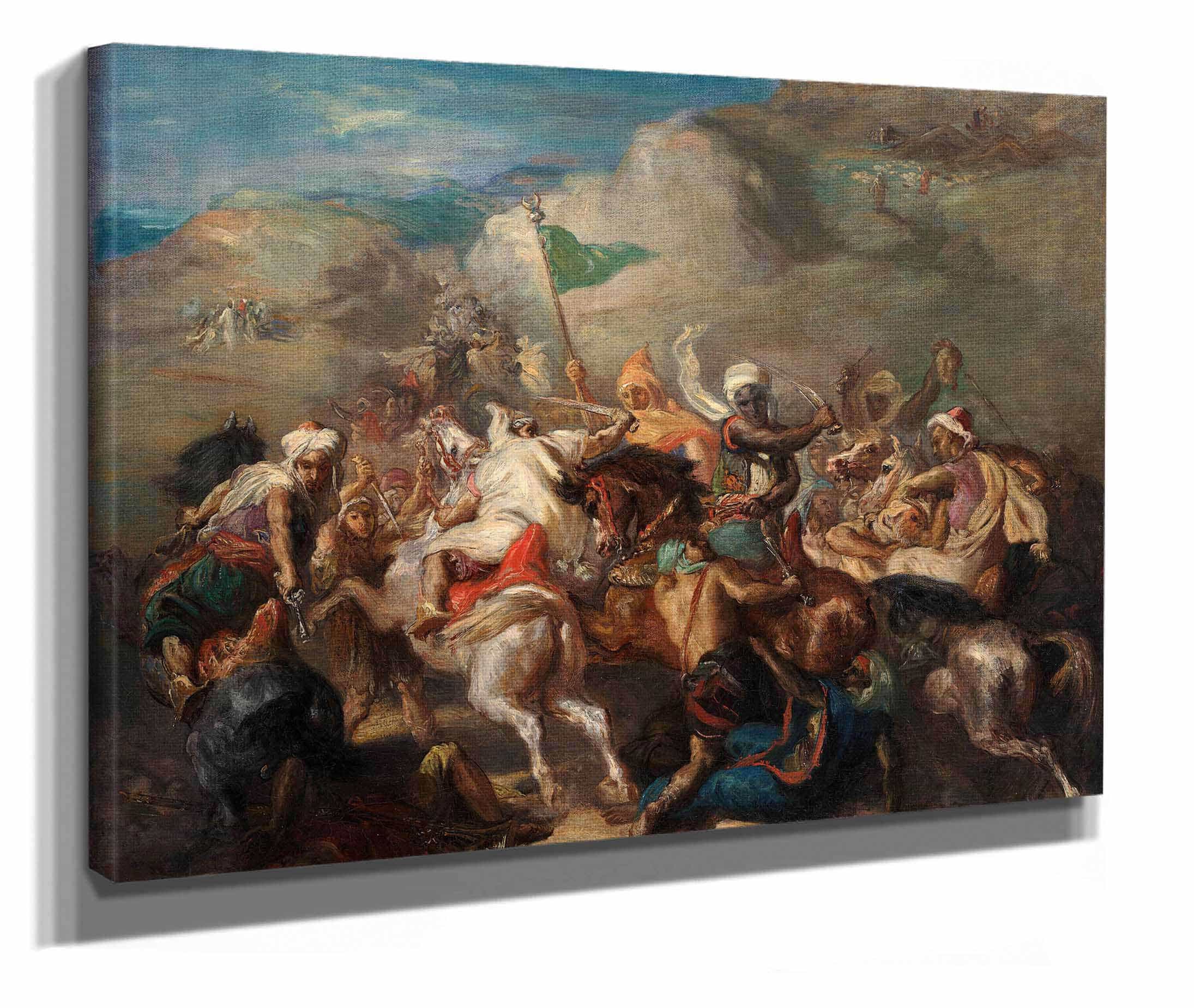 Battle Of Arab Horsemen Around A Standard by Theodore Chasseriau