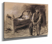 Bauer An Der Wiege Der Witwer by Max Liebermann