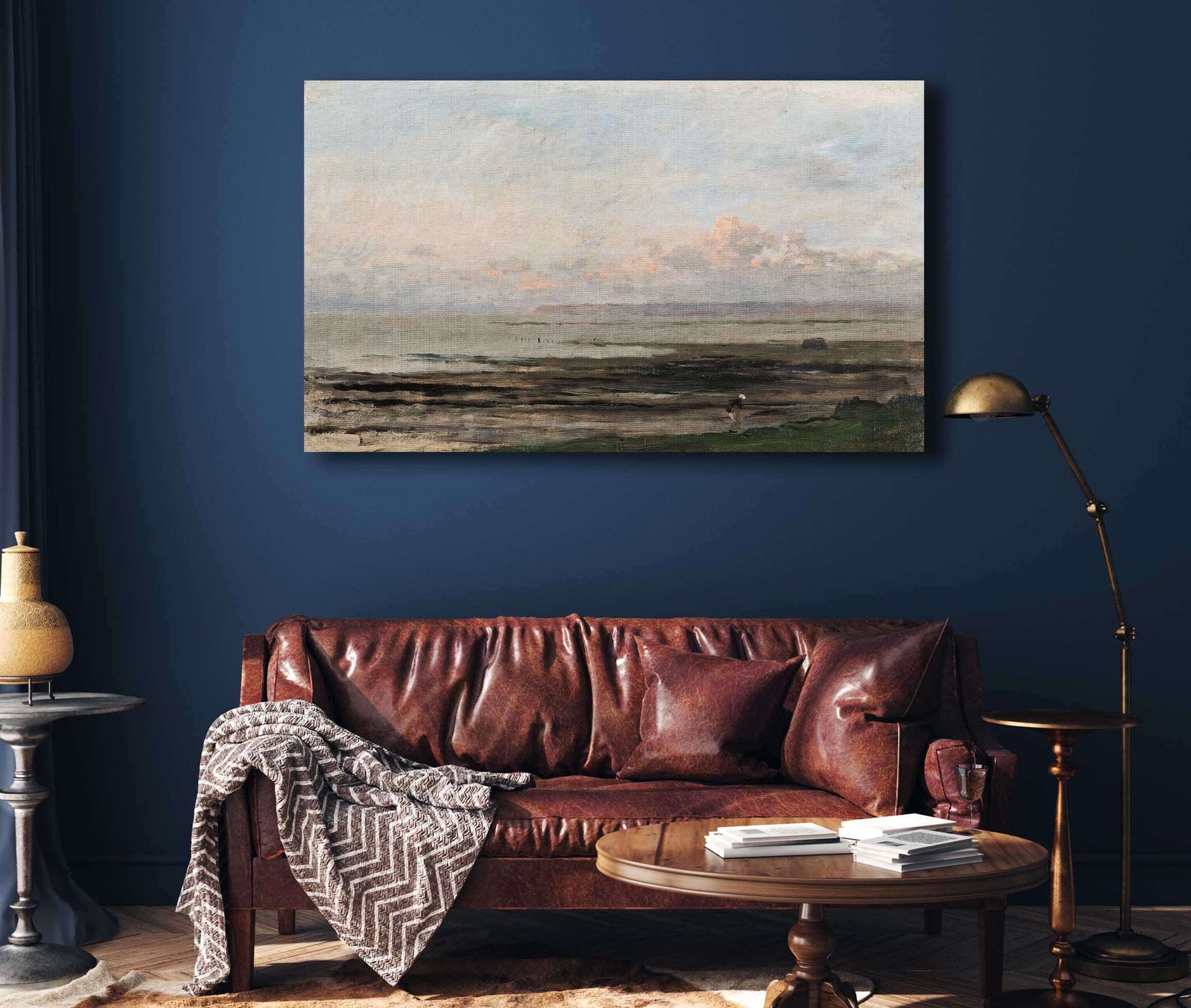Beach At Ebb Tide C by Charles Francois Daubigny