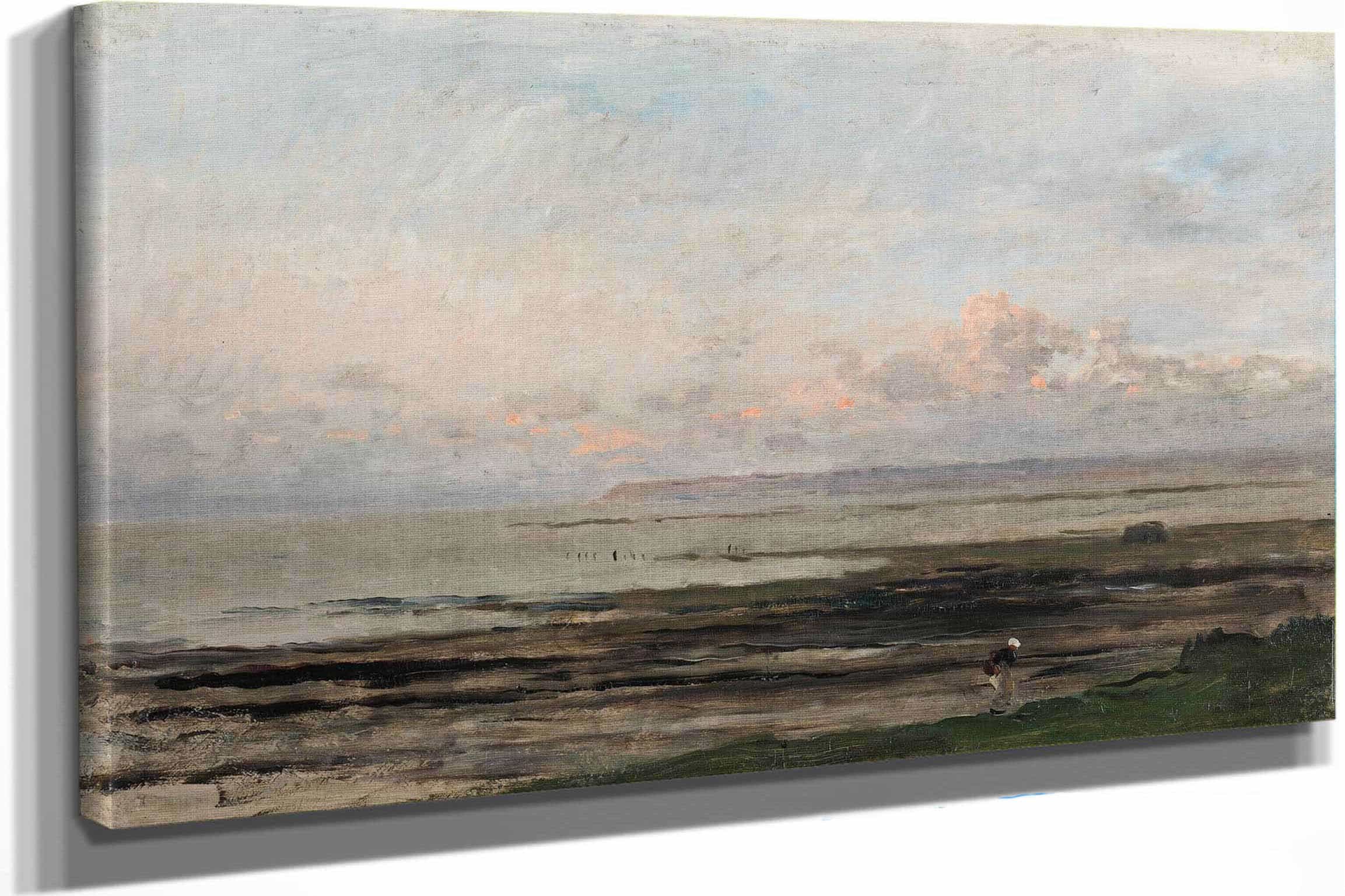 Beach At Ebb Tide C by Charles Francois Daubigny