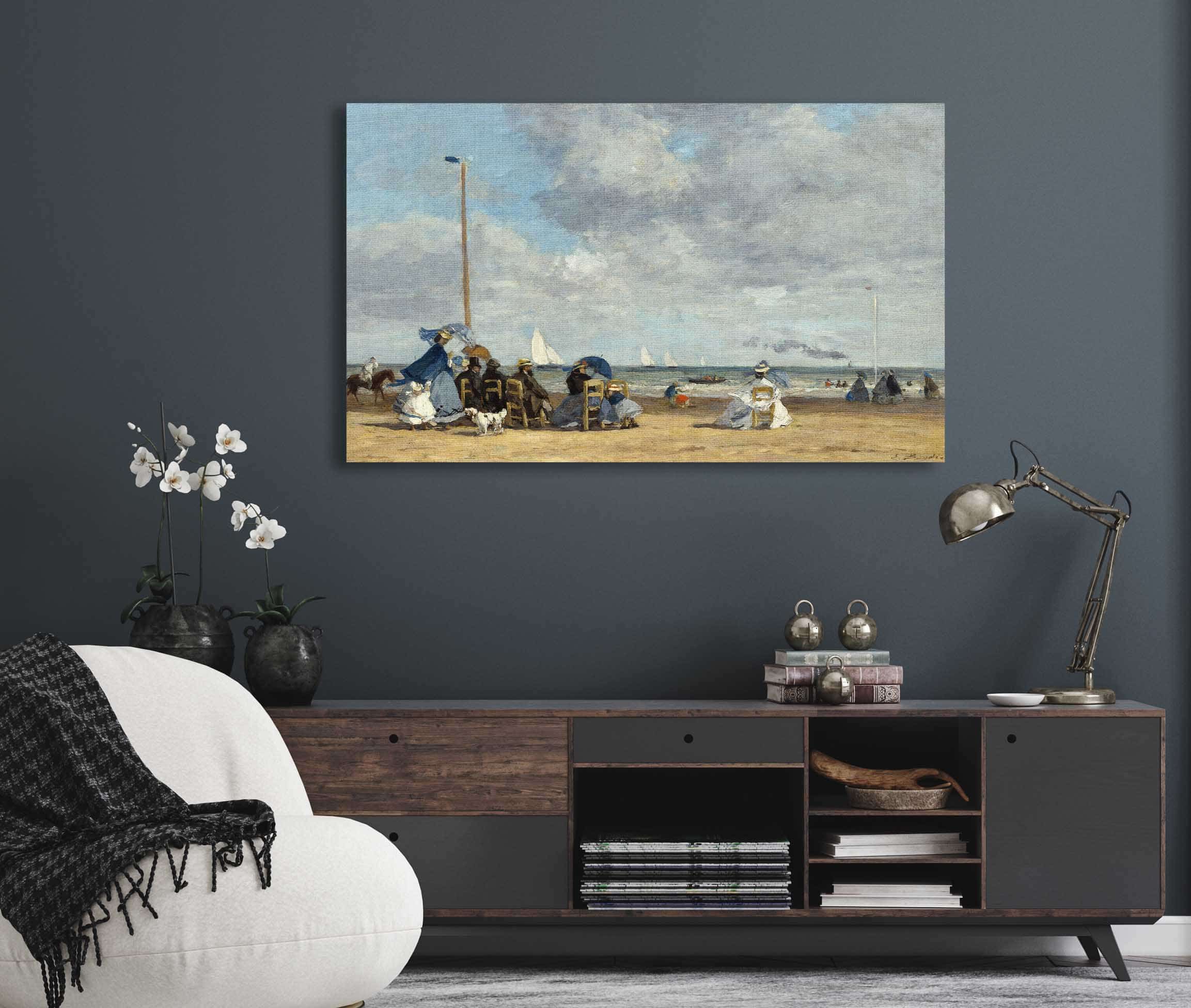 Beach At Trouville by Eugene Boudin
